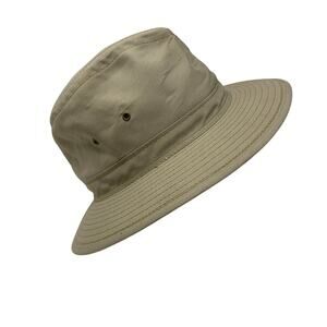Brooks Brothers Khaki Safari Bucket Hat Wide Brim Ventilated Cotton Mens